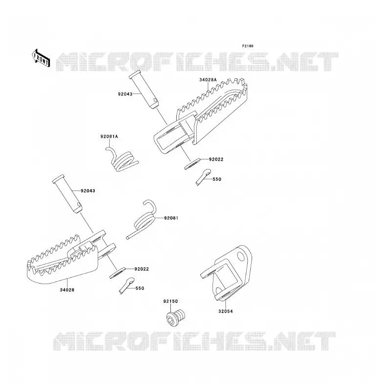 REPOSE PIED Kawasaki MOTOS 200 1990 KDX200  KDX200-E2
