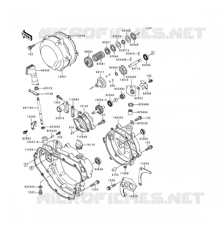 COUVERCLES MOTEUR Kawasaki MOTOS 200 1990 KDX200  KDX200-E2