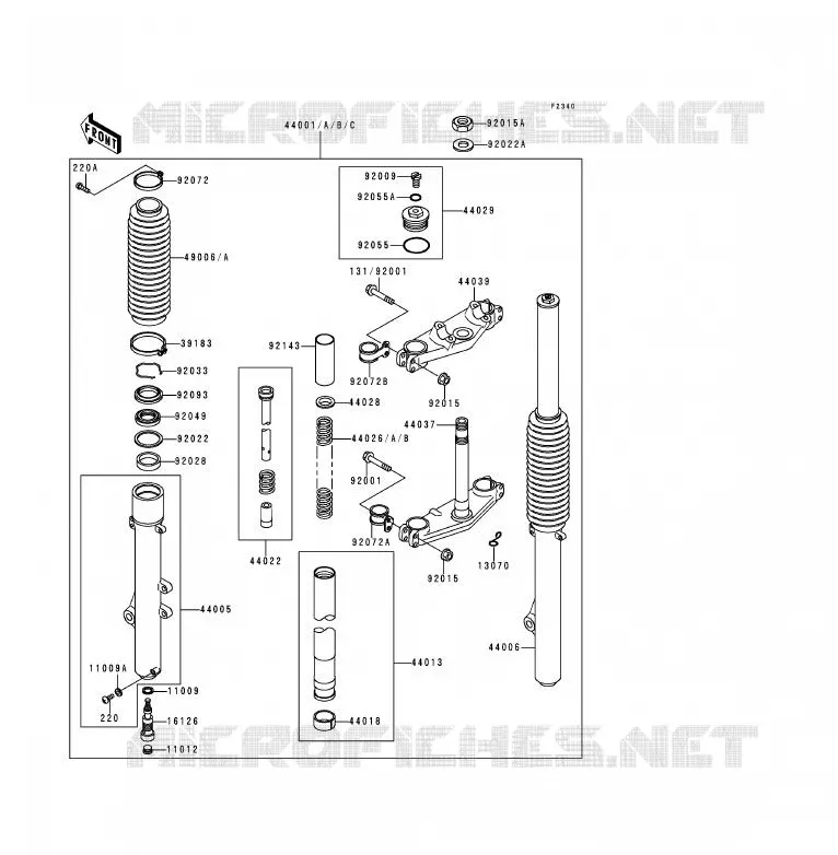 FOURCHE Kawasaki MOTOS 200 1990 KDX200  KDX200-E2
