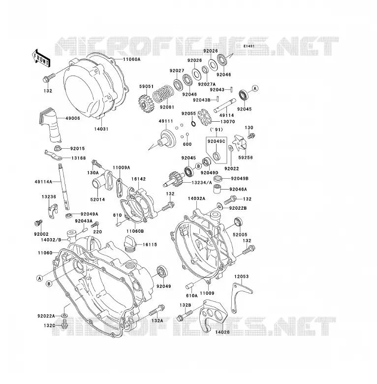 COUVERCLES MOTEUR Kawasaki MOTOS 200 1991 KDX200  KDX200-E3