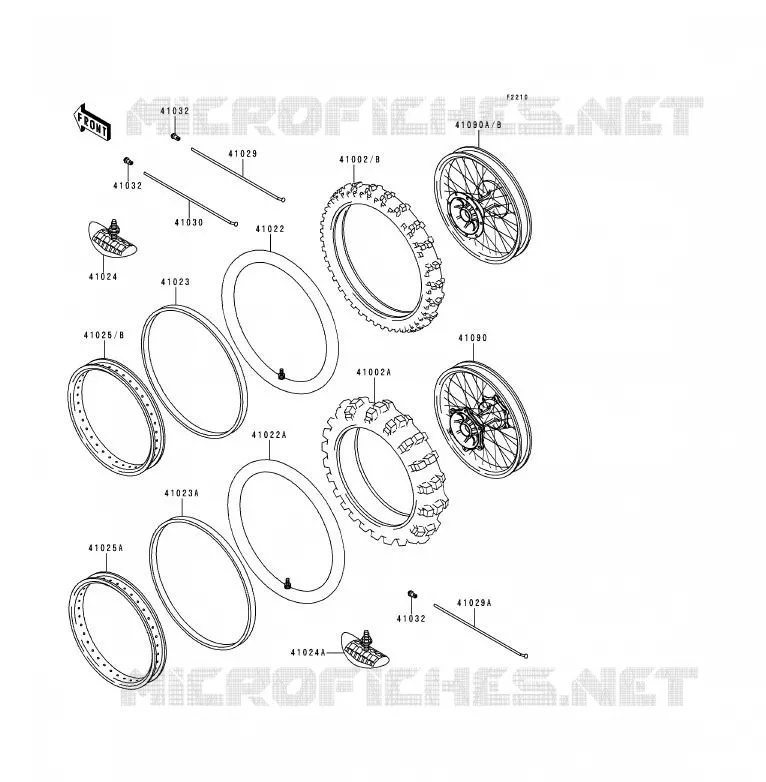 PNEUS Kawasaki MOTOS 200 1991 KDX200  KDX200-E3