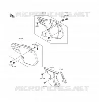 CACHE LAT&Eacute;RAL/GARDE CHAINE pour Kawasaki KDX200 1992