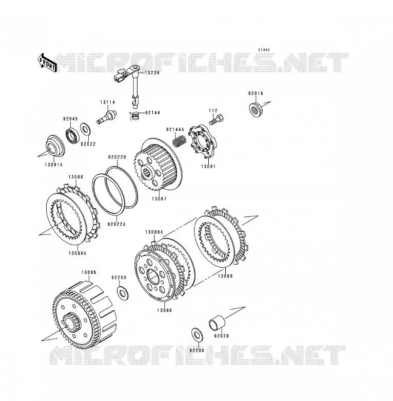 EMBRAYAGE Kawasaki MOTOS 200 1992 KDX200  KDX200-E4