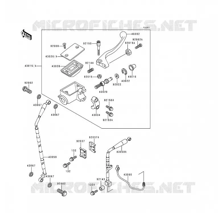 MAITRE CYLINDRE AV Kawasaki MOTOS 200 1992 KDX200  KDX200-E4