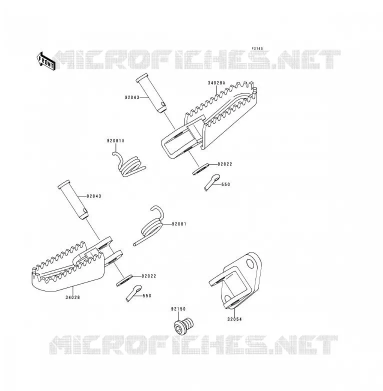 REPOSE PIED Kawasaki MOTOS 200 1992 KDX200  KDX200-E4