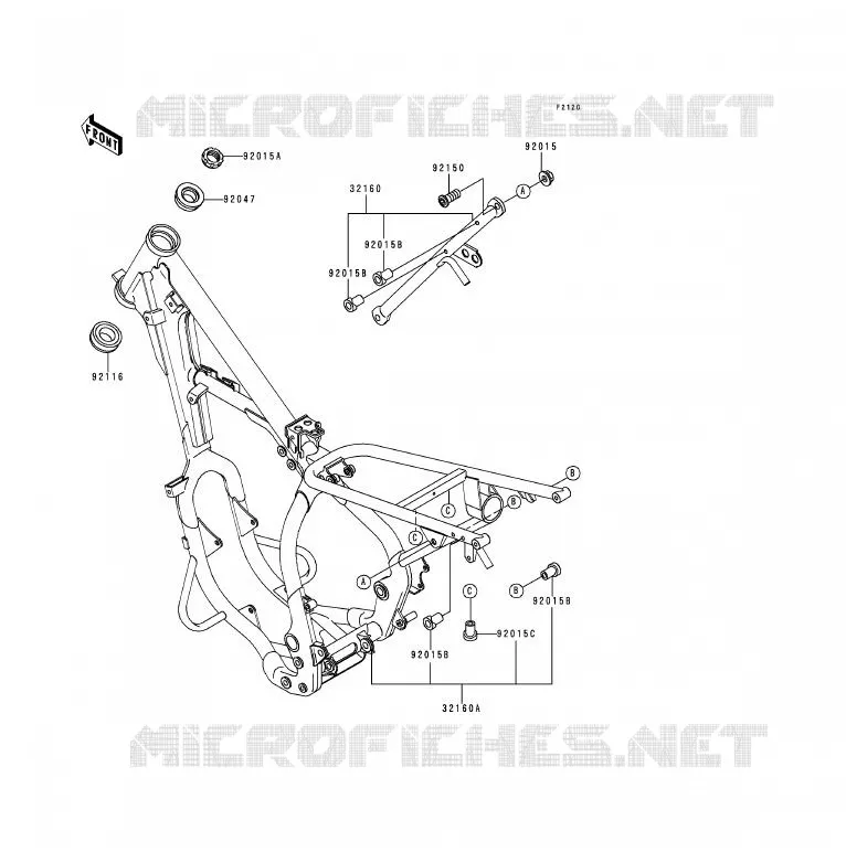 CH&Acirc;SSIS Kawasaki MOTOS 200 1993 KDX200  KDX200-E5