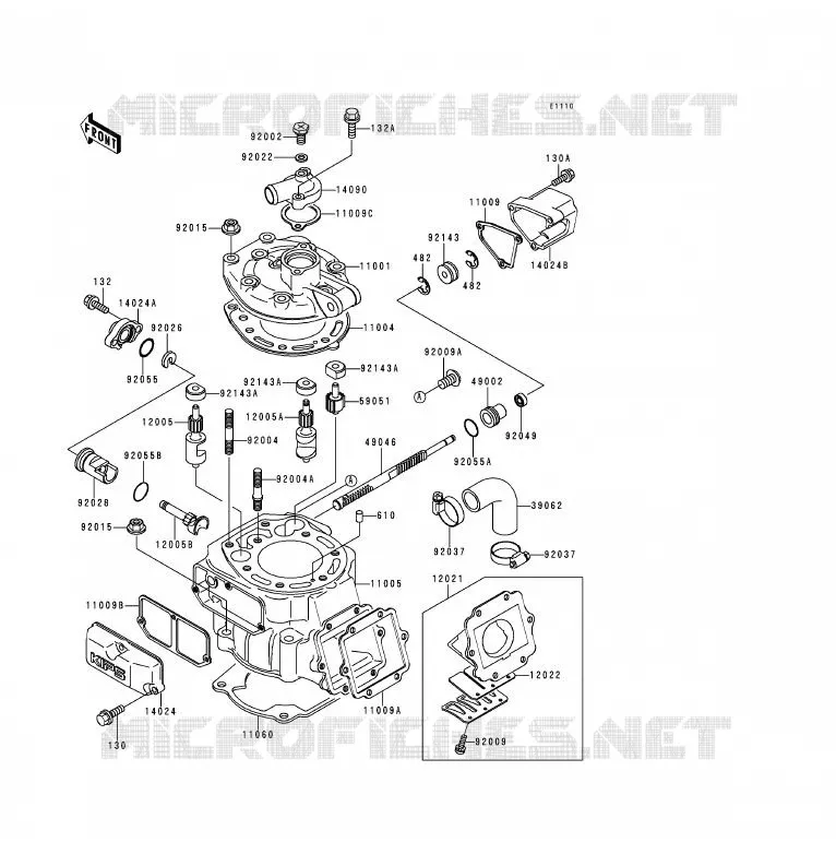 CULASSE/CYLINDRE Kawasaki MOTOS 200 1993 KDX200  KDX200-E5