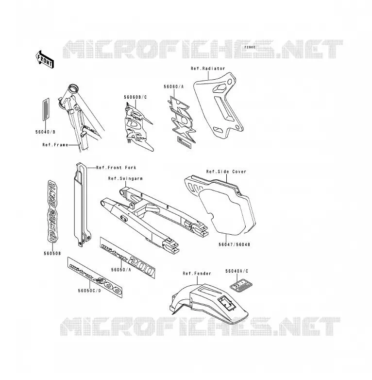 LABEL Kawasaki MOTOS 200 1993 KDX200  KDX200-E5