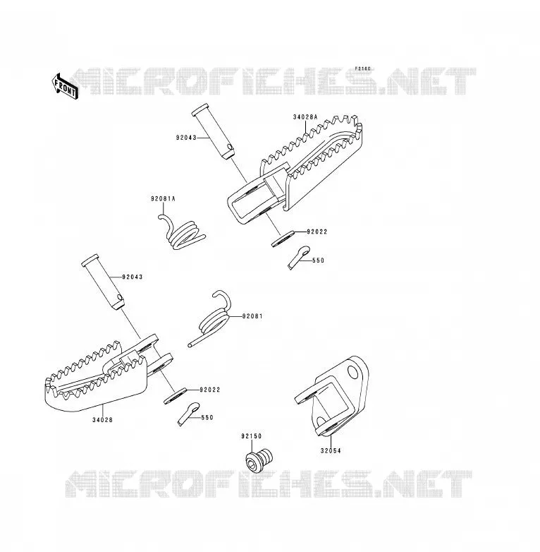 REPOSE PIED Kawasaki MOTOS 200 1993 KDX200  KDX200-E5