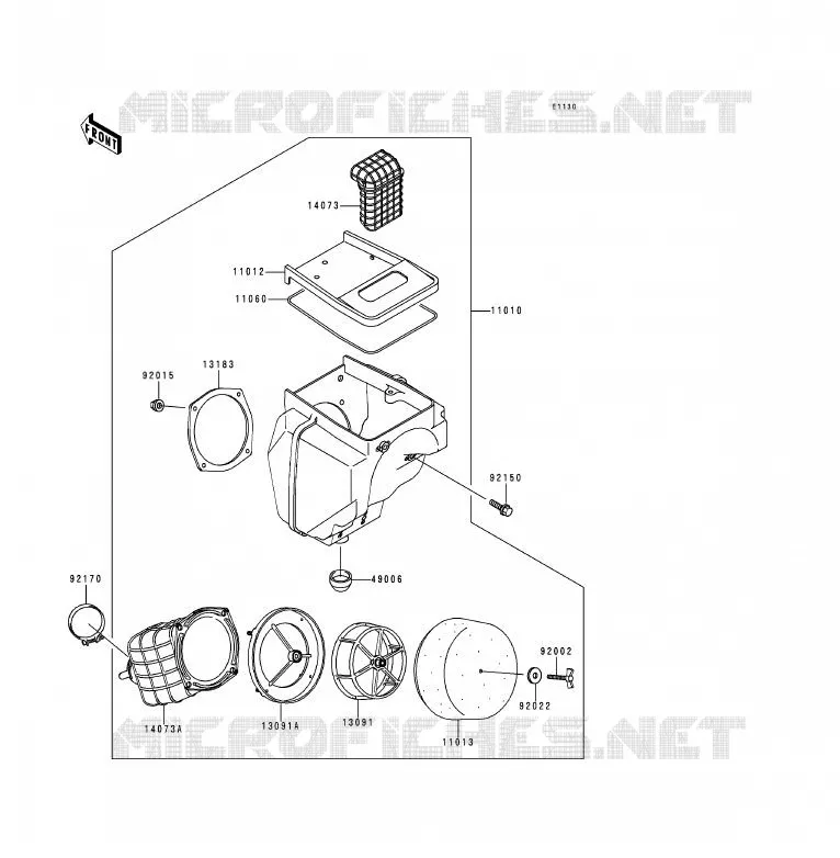 FILTRE A AIR Kawasaki MOTOS 200 1995 KDX200  KDX200-H1