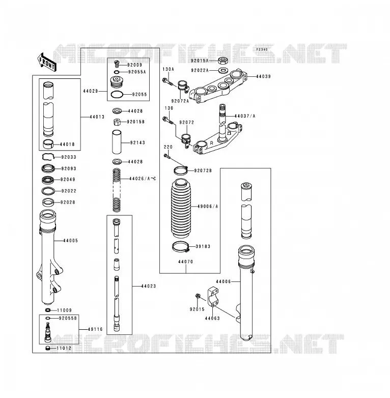 FOURCHE Kawasaki MOTOS 200 1995 KDX200  KDX200-H1
