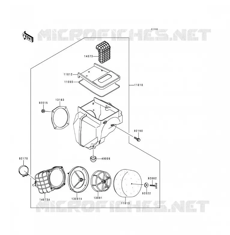 FILTRE A AIR Kawasaki MOTOS 200 1996 KDX200  KDX200-H2