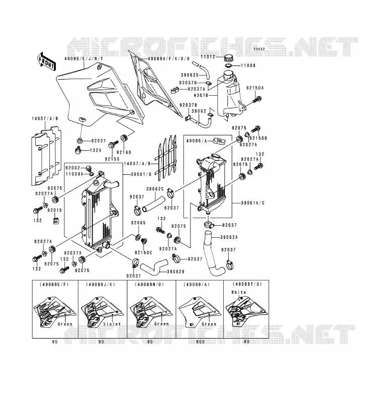 RADIATEUR Kawasaki MOTOS 200 1996 KDX200  KDX200-H2