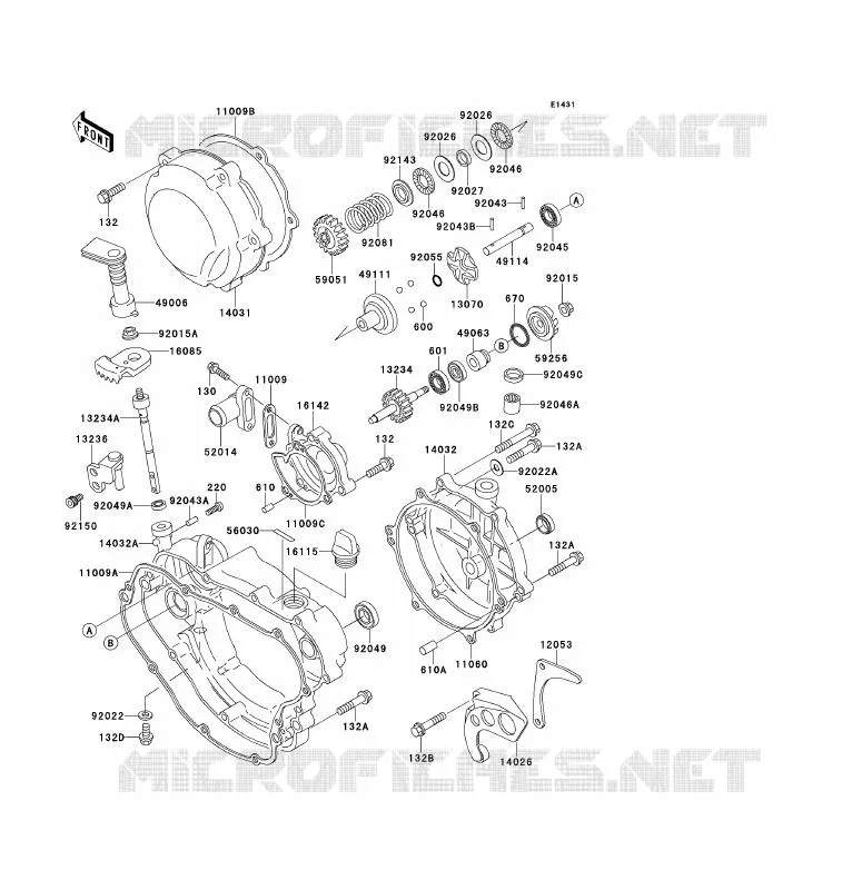 COUVERCLES MOTEUR Kawasaki MOTOS 200 1996 KDX200  KDX200-H2