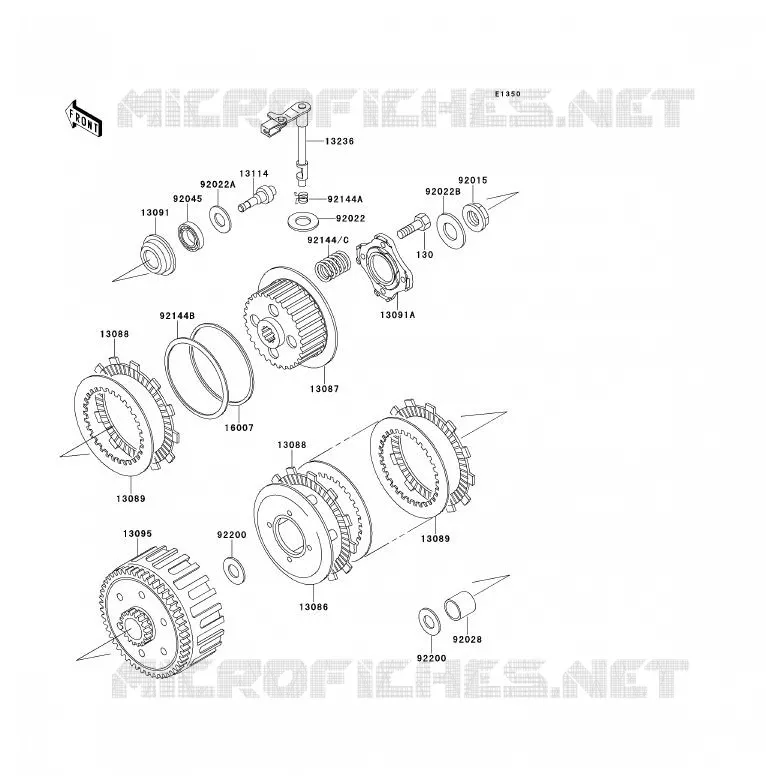 EMBRAYAGE Kawasaki MOTOS 200 1997 KDX200  KDX200-H3