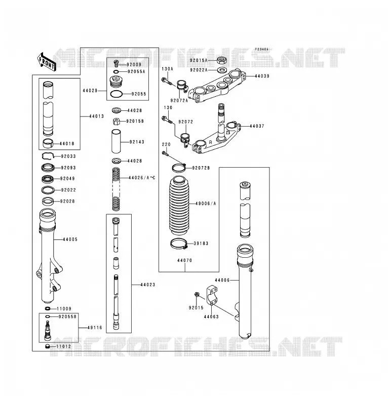 FOURCHE Kawasaki MOTOS 200 1999 KDX200  KDX200-H5