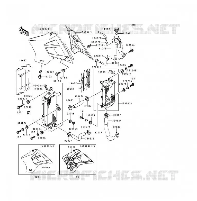 RADIATEUR Kawasaki MOTOS 200 1999 KDX200  KDX200-H5