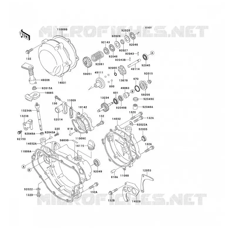 COUVERCLES MOTEUR Kawasaki MOTOS 200 1999 KDX200  KDX200-H5