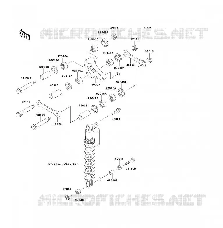 SUSPENSION ARRI&Egrave;RE Kawasaki MOTOS 200 1999 KDX200  KDX200-H5