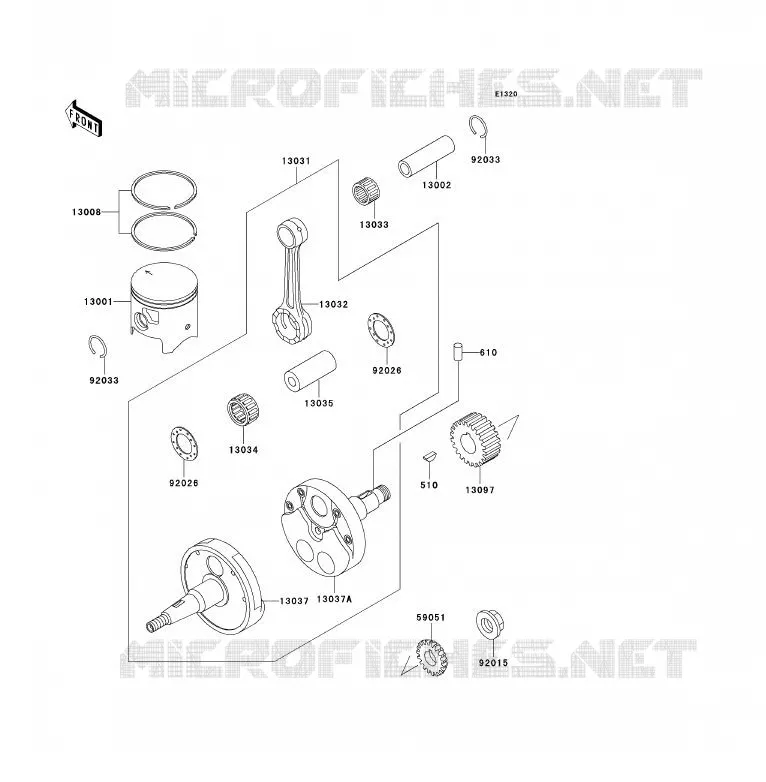 VILEBREQUIN/PISTON Kawasaki MOTOS 200 2000 KDX200  KDX200-H6