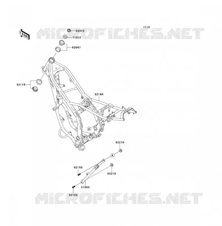 CH&Acirc;SSIS Kawasaki MOTOS 200 2006 KDX200  KDX200H6F