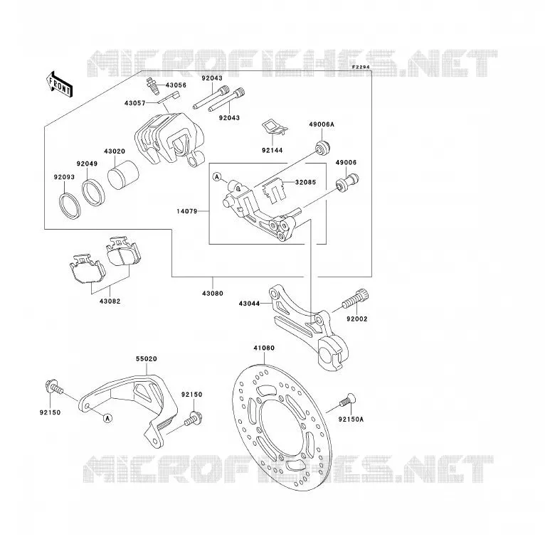 FREIN ARRIERE Kawasaki MOTOS 200 2006 KDX200  KDX200H6F