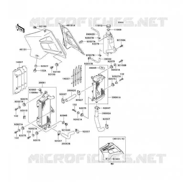 RADIATEUR Kawasaki MOTOS 200 2006 KDX200  KDX200H6F
