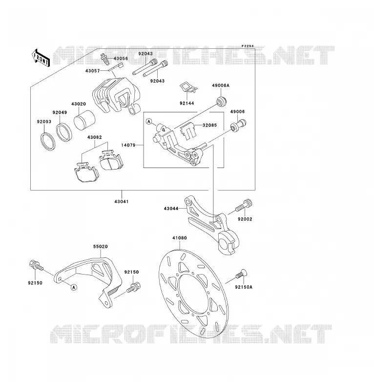 FREIN ARRIERE Kawasaki MOTOS 200 2001 KDX200  KDX200-H7