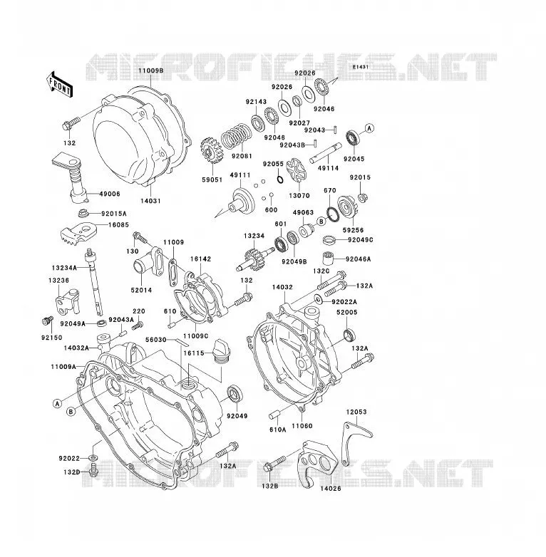 COUVERCLES MOTEUR Kawasaki MOTOS 200 2001 KDX200  KDX200-H7