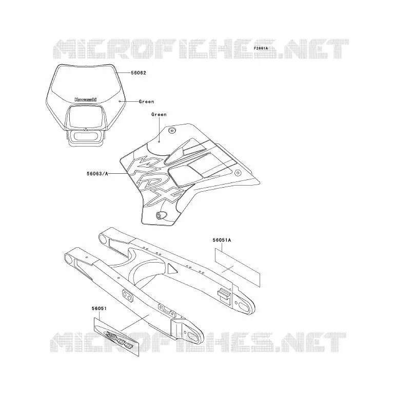 STICKER Kawasaki MOTOS 200 2001 KDX200  KDX200-H7