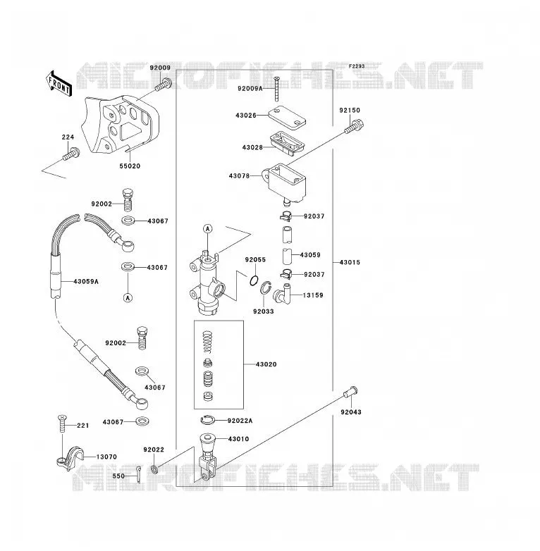 MAITRE CYLINDRE ARRI&Egrave;RE Kawasaki MOTOS 200 2002 KDX200  KDX200-H8