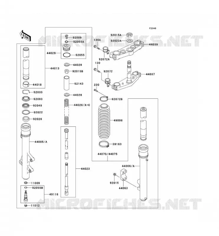 FOURCHE Kawasaki MOTOS 200 2002 KDX200  KDX200-H8