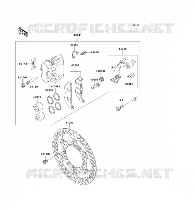 FREIN AVANT Kawasaki MOTOS 200 2003 KDX200  KDX200-H9