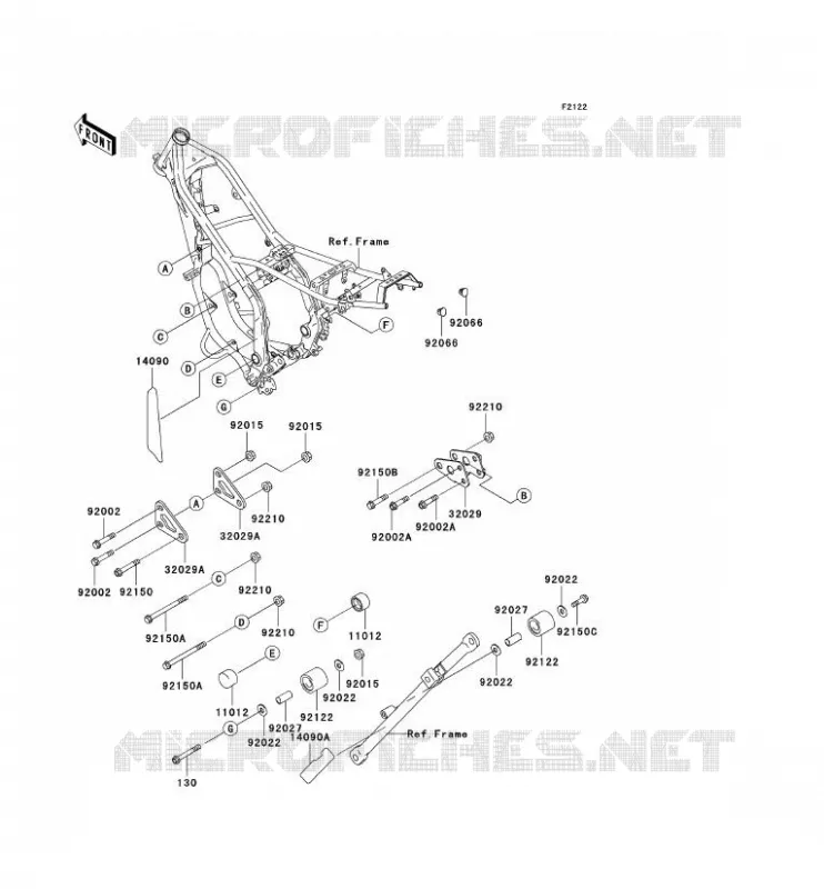 SUPPORT MOTEUR Kawasaki MOTOS 200 2003 KDX200  KDX200-H9