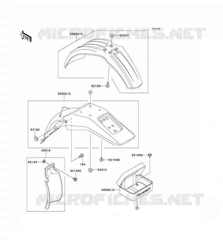 GARDE BOUE Kawasaki MOTOS 220 2003 KDX220R  KDX220-A10