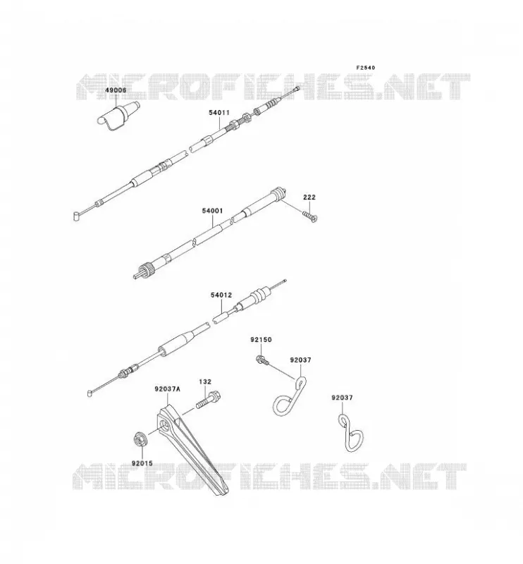 CABLES Kawasaki MOTOS 220 2004 KDX220R  KDX220-A11