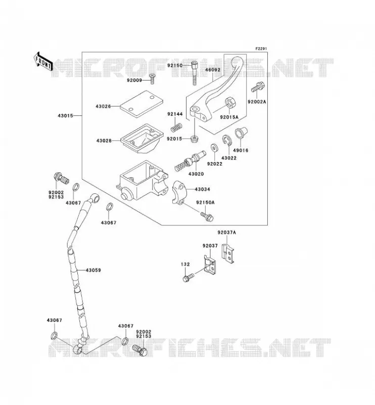 MAITRE CYLINDRE AV Kawasaki MOTOS 220 2004 KDX220R  KDX220-A11