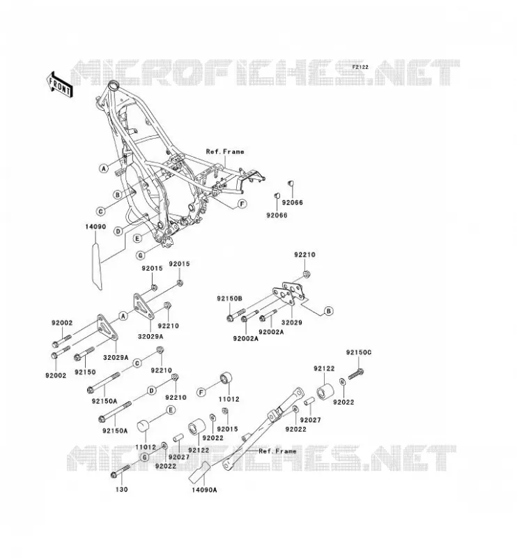 SUPPORT MOTEUR Kawasaki MOTOS 220 2004 KDX220R  KDX220-A11