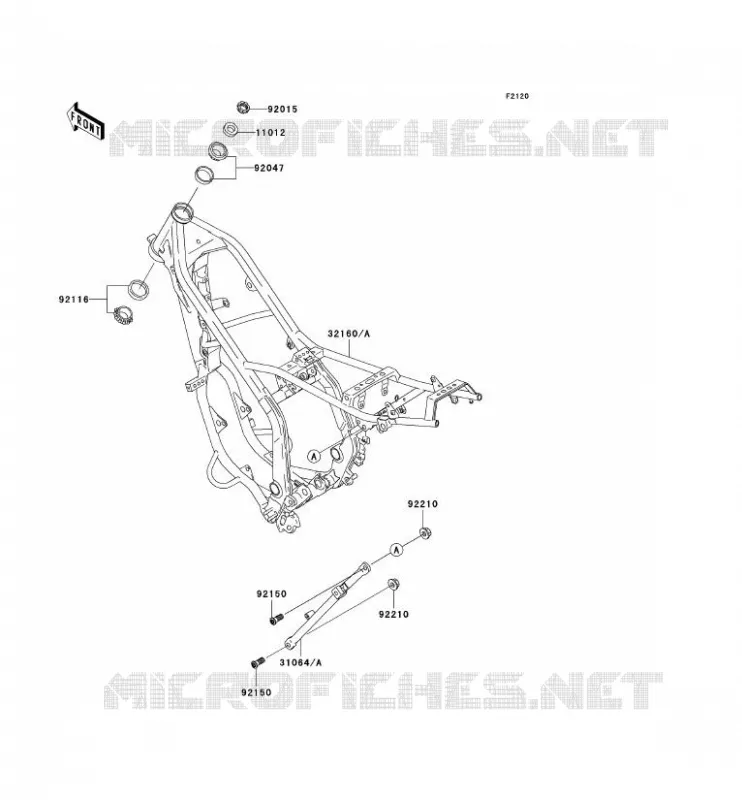 CH&Acirc;SSIS Kawasaki MOTOS 220 2005 KDX220R  KDX220-A12
