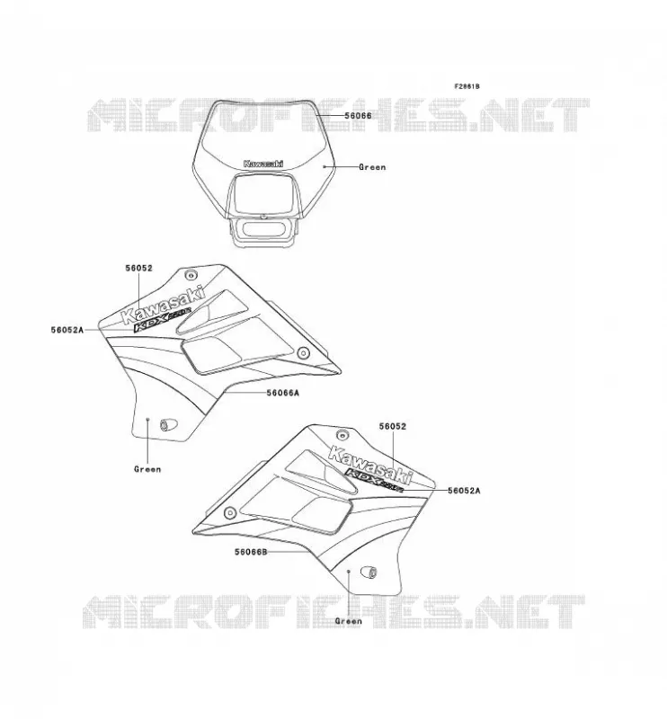 STICKER(GREEN) Kawasaki MOTOS 220 2005 KDX220R  KDX220-A12