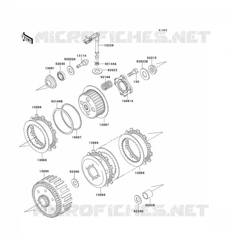 EMBRAYAGE Kawasaki MOTOS 220 1998 KDX220R  KDX220-A5