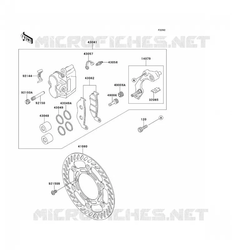 FREIN AVANT Kawasaki MOTOS 220 1998 KDX220R  KDX220-A5