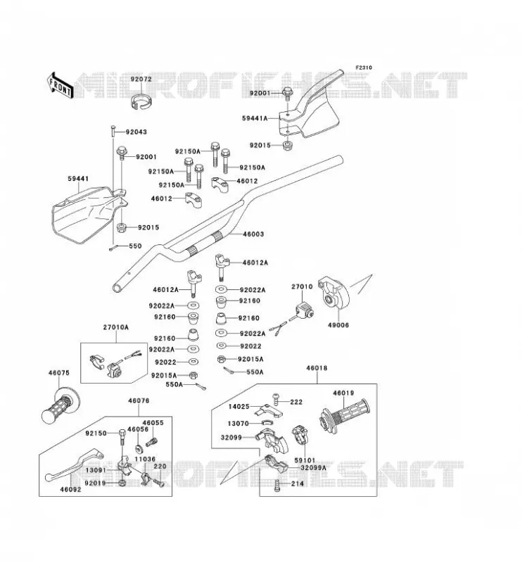 GUIDON Kawasaki MOTOS 220 1998 KDX220R  KDX220-A5