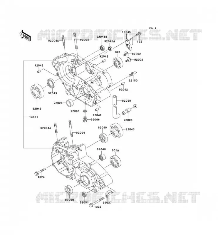 CARTER MOTEUR(S) Kawasaki MOTOS 220 2000 KDX220R  KDX220-A7