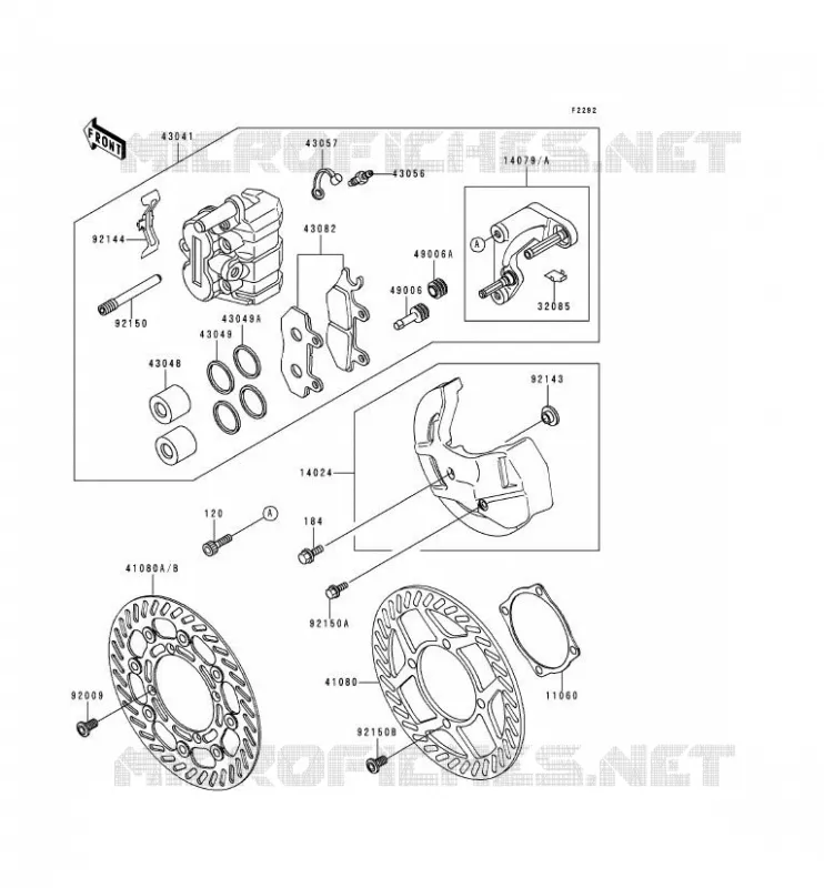 FREIN AVANT Kawasaki MOTOS 250 1991 KDX250  KDX250-D1