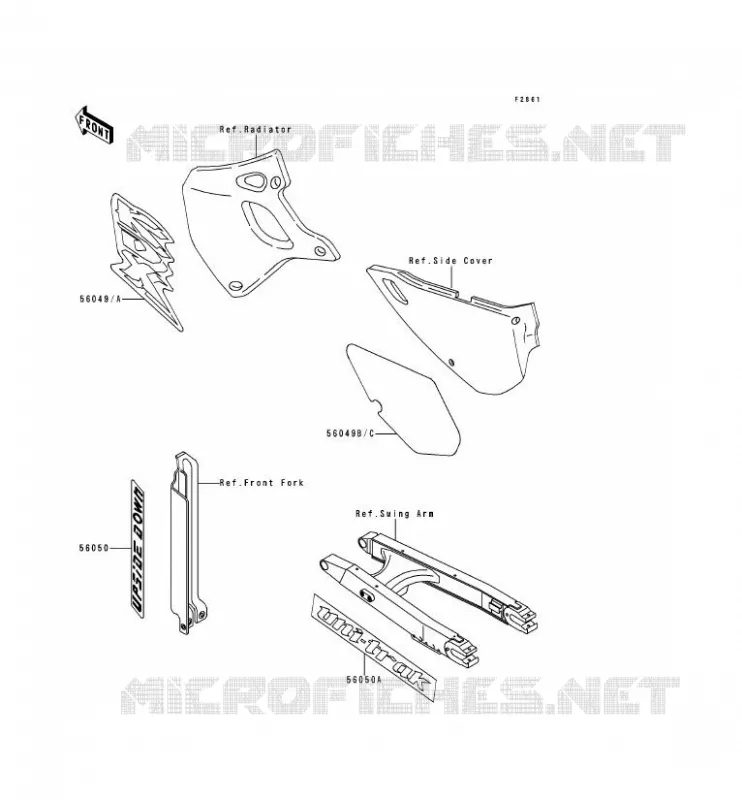 STICKER Kawasaki MOTOS 250 1991 KDX250  KDX250-D1