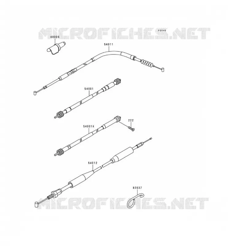 CABLES Kawasaki MOTOS 250 1992 KDX250  KDX250-D2