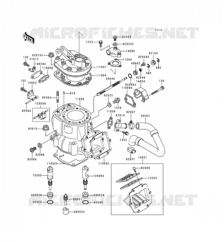 CULASSE/CYLINDRE Kawasaki MOTOS 250 1992 KDX250  KDX250-D2