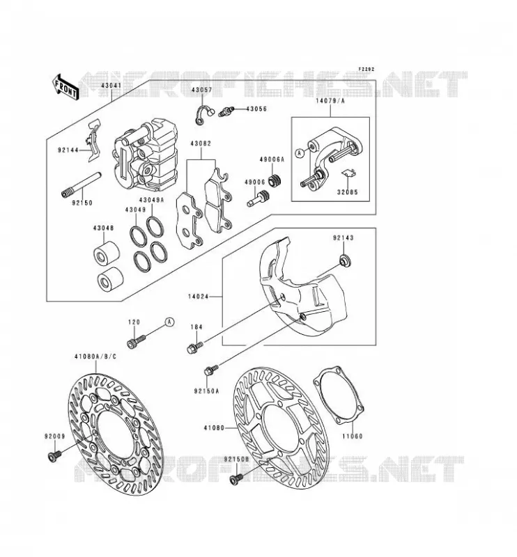 FREIN AVANT Kawasaki MOTOS 250 1993 KDX250  KDX250-D3