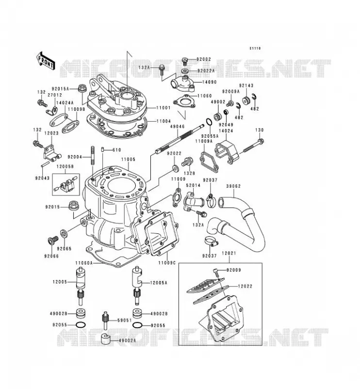CULASSE/CYLINDRE Kawasaki MOTOS 250 1993 KDX250  KDX250-D3